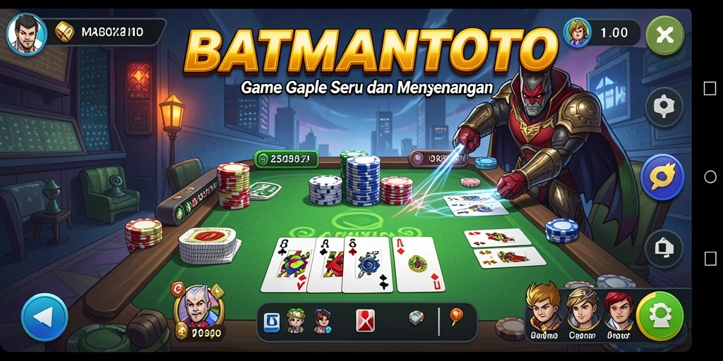 Tampilan screenshot gameplay seru BATMANTOTO yang menggambarkan keseruan bermain Gaple.