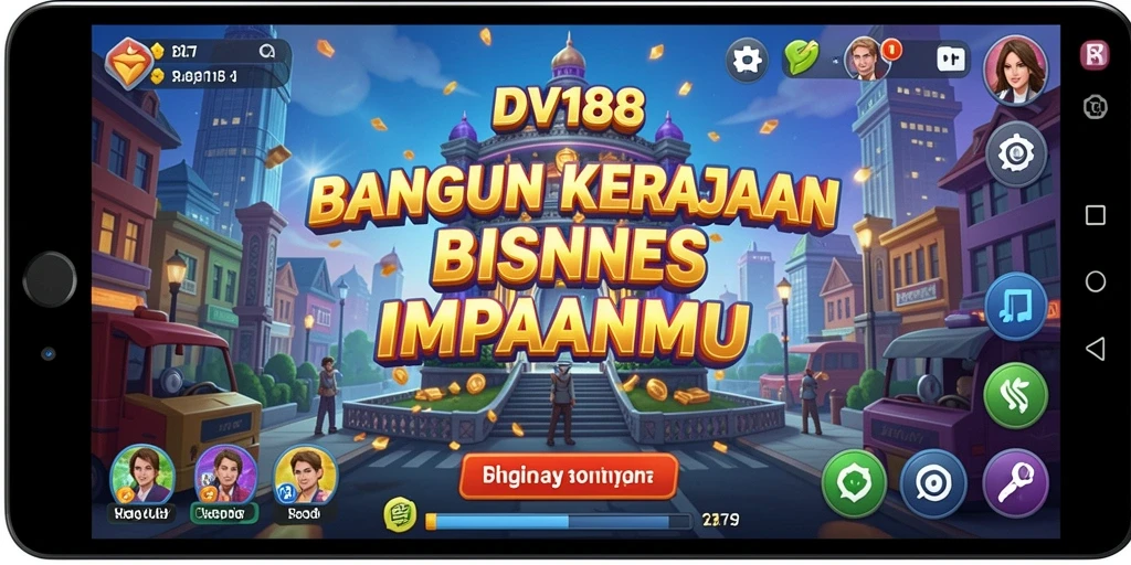 Tampilan gameplay seru dari DV188 dengan elemen Tycoon.