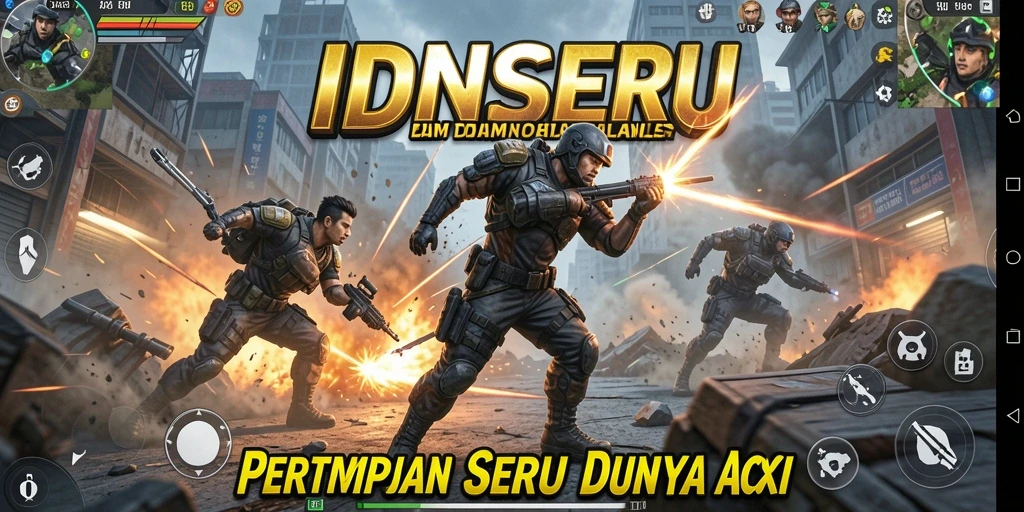 Tampilan gameplay aksi yang mendebarkan dalam IDNSERU.