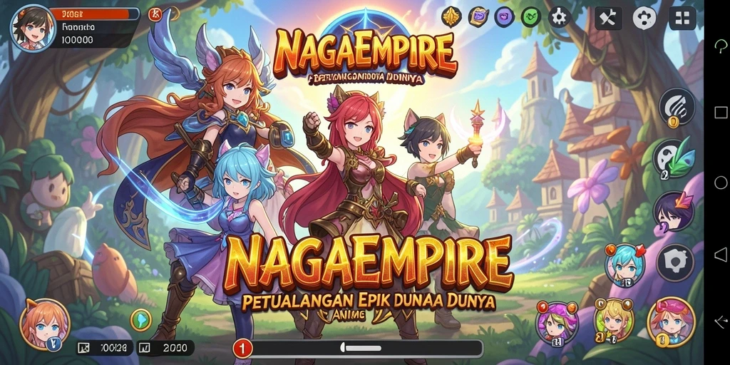 Tampilan permainan <strong>NAGAEMPIRE</strong> dengan karakter Anime yang menakjubkan.