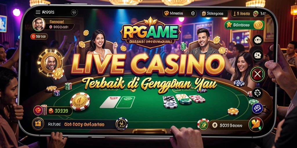 Tampilan utama RPGAME dengan dealer langsung di Live Casino.